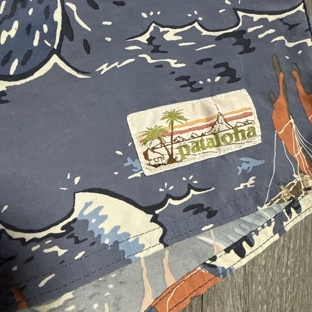 Vintage Patagonia Pataloha Sailing Print Board Shorts 9"Size 32 Nylon Swim Surf - Picture 2 of 7